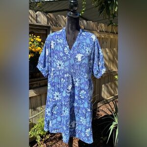 Fitz & Willa Soleil Dress – Blue Toile Romantic and timeless 100%Cotton Large